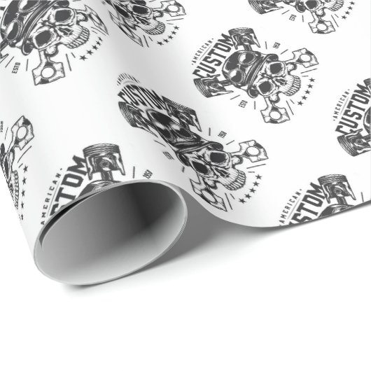 Eigener Motorrad-Wickel Geschenkpapier (Rolleneckpunkt)