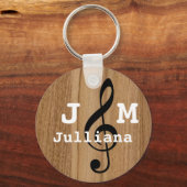 eigener Musiktreppenschnitt auf Holz Schlüsselanhänger (Rückseite)