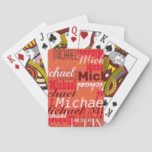 Eigener Name Allover Orange-Red Spielkarten