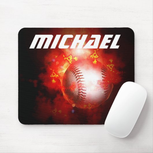Eigener Name - Baseball-Artwork Mousepad (Mit Mouse)