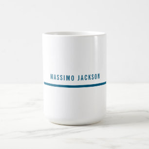 Eigener Name Dekorativ Chic Einfach Blau Weiß Kaffeetasse