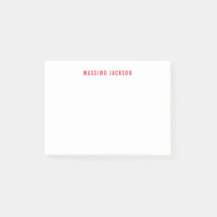 Eigener Name Dekorativ Chic Einfach Rot Weiß Post-it Klebezettel