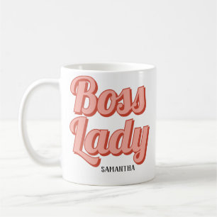 Eigener Name der Boss Lady Retro Kaffeetasse