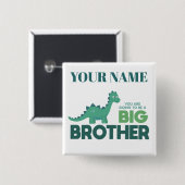 Eigener Name des Jungen, Dinosaurier großer Bruder Button (Vorne & Hinten)