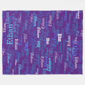 Eigener Name des Jungen Personalisiert königlich-l Fleecedecke (Vorderseite (Horizontal))