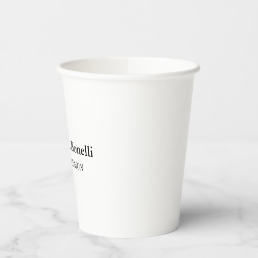 Eigener Name Einzigartig Elegantes Schlichtes Einf Pappbecher (Links)