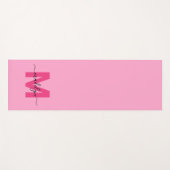 Eigener Name für die Girl-Monogramm-Karte Yogamatte (Vorderseite (Horizontal))