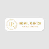 Eigener Name Gold Script Logo Magnetic Namensschild (Vorderseite)