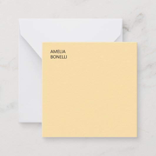 Eigener Name Modern Minimal Professionell Beige Mitteilungskarte (Vorderseite)