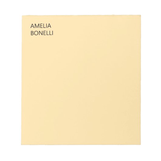 Eigener Name Modern Minimal Professionell Beige Notizblock (Vorderseite)