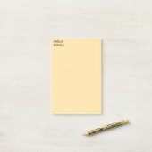 Eigener Name Modern Minimal Professionell Beige Post-it Klebezettel (Auf Schreibtisch)