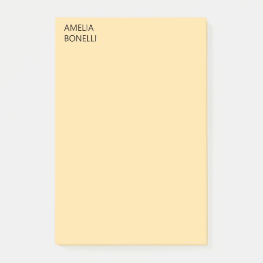 Eigener Name Modern Minimal Professionell Beige Post-it Klebezettel (Vorderseite)