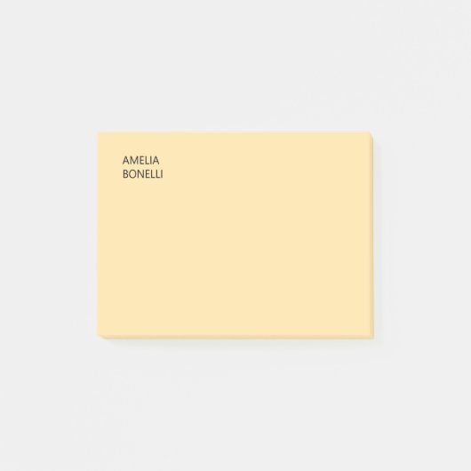 Eigener Name Modern Minimal Professionell Beige Post-it Klebezettel (Vorderseite)