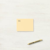 Eigener Name Modern Minimal Professionell Beige Post-it Klebezettel (Auf Schreibtisch)