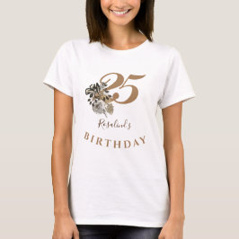 Eigener Name Name Gold Floral Geburtstag T-Shirt