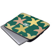 Eigener olivgrüner Starfish Hintergrund Modernes c Laptopschutzhülle (Vorne Knopf)