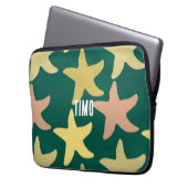 Eigener olivgrüner Starfish Hintergrund Modernes c Laptopschutzhülle (Vorderseite Links)