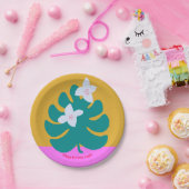 Eigener Palmenname Geburtstag moderne Papiertafel  Pappteller (Party)