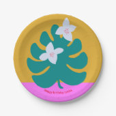 Eigener Palmenname Geburtstag moderne Papiertafel  Pappteller (Vorderseite)