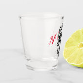 Eigener Personalisierter Monogramm Zuckerschädel Schnapsglas (Links)