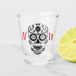Eigener Personalisierter Monogramm Zuckerschädel Schnapsglas