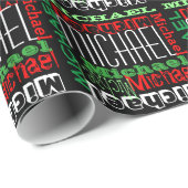 Eigener Personalisierter Name Kids Weihnachten Geschenkpapier (Rolleneckpunkt)