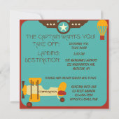 Eigener Retro-Pilot zum Geburtstag der Einladung (Rückseite)