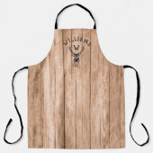 Eigener Rustikaler Monogramm Familienname Holzbüge Schürze (Vorderseite)