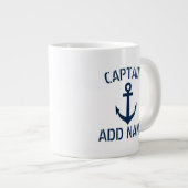Eigener Schiffsname & Anker große Jumbo-Tasse (Vorderseite Rechts)