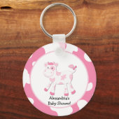 Eigener Schlüsselanhänger für rosa Kuhfarm (Vorderseite)
