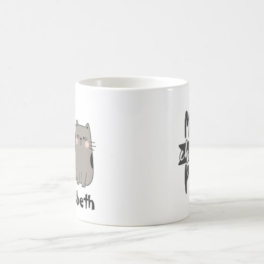 Eigener Spaß "Meine Kindersäule" Schwarz-Weiß Katz Kaffeetasse (Mittel)