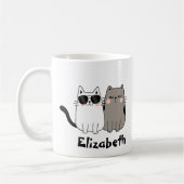 Eigener Spaß "Meine Kindersäule" Schwarz-Weiß Katz Kaffeetasse (Links)