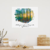 "EIGENER SPRUCH Waldposter im rustikalen Waldland- Poster (Küche)