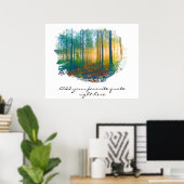 "EIGENER SPRUCH Waldposter im rustikalen Waldland- Poster (Heimbüro)