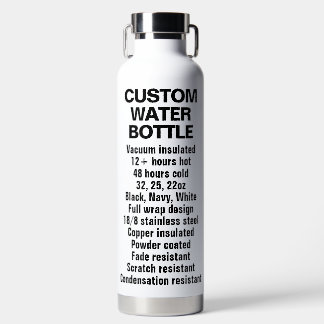 Eigener Stahl und Kupfer Flasche 32oz WEISS