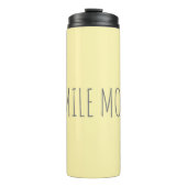EIGENER TEXT CUSTOM HÜBSCH YELLOW SMILE hinzufügen Thermosbecher (Vorderseite)