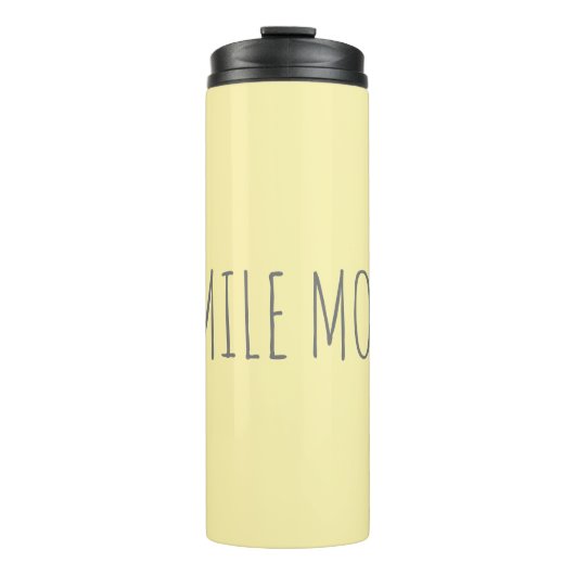 EIGENER TEXT CUSTOM HÜBSCH YELLOW SMILE hinzufügen Thermosbecher (Vorderseite)
