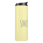 EIGENER TEXT CUSTOM HÜBSCH YELLOW SMILE hinzufügen Thermosbecher (Nach links gedreht)