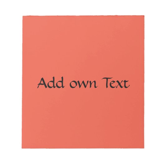 Eigener Text druckt Stilvoll orange rote Hintergru Notizblock (Vorderseite)