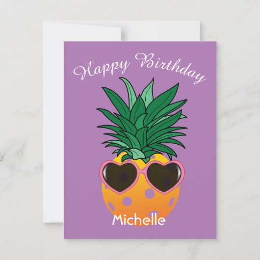 Eigener Text / Farbe Ananas Geburtstag von Pickleb Karte (Vorderseite)
