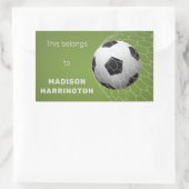 Eigener Text Fußball-Zielaufkleber Rechteckiger Aufkleber (Tasche)