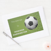 Eigener Text Fußball-Zielaufkleber Rechteckiger Aufkleber (Umschlag)