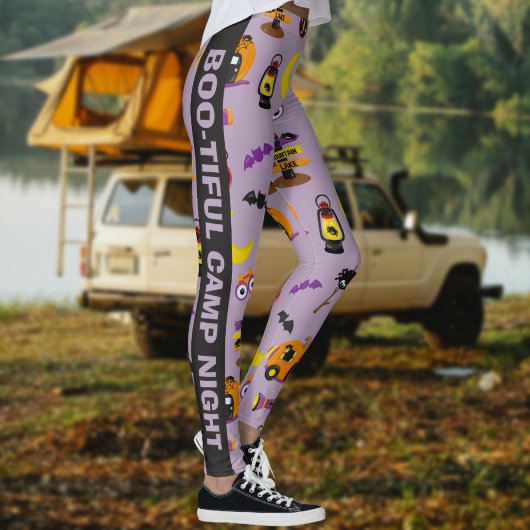 Eigener Text Halloween schöne Camp-Nacht Leggings