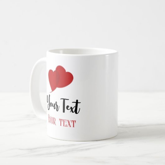 Eigener Text mit Liebe Tasse (Vorderseite Links)