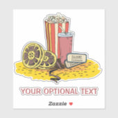 Eigener Text Movie Buff Aufkleber (Blatt)