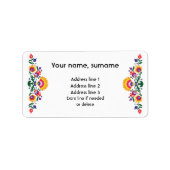 Eigener Text Polnischer Folklore Wycinanki Adressaufkleber (Vorne)