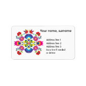 Eigener Text Polnischer Folklore Wycinanki Adressaufkleber (Vorne)