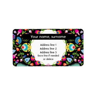 Eigener Text Polnisches Folklore-Wycinanki-Label Adressaufkleber