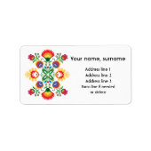 Eigener Text Polnisches Folklore-Wycinanki-Label Adressaufkleber (Vorne)