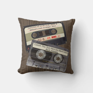 Eigener Text | Retro-Liebe-Kassetten-Mischband Kissen